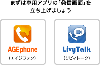 まずは専用アプリの「発信画面」を立ち上げましょう